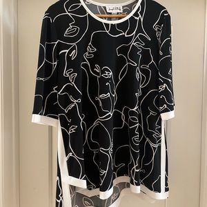 Never worn Joseph Ribkoff swing top with asymmetrical hem